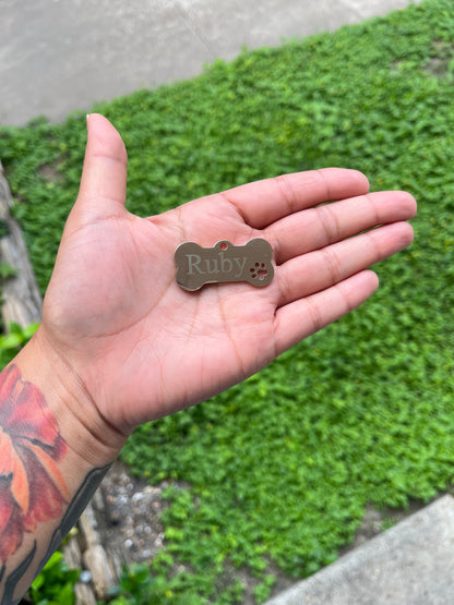 Dog Tag with Tiny Paw Print