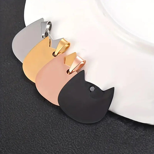 Custom Cat Head Pendant Pet Tag – Laser Engraved