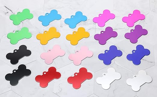 Customizable Bone-Shaped Dog Tags Laser Engraving ID Tags