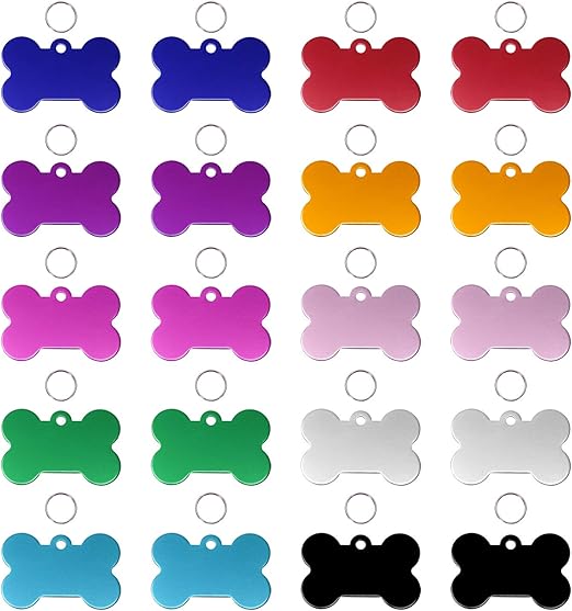 Customizable Bone-Shaped Dog Tags Laser Engraving ID Tags