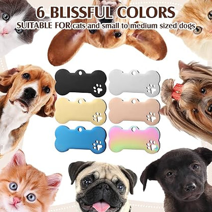 Personalized Bone Pet ID Tag for Cats & Small Dogs
